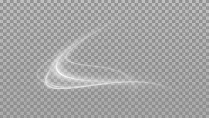 Glowing white spiral light effect. Bright swirl with sparkle and shimmer isolated on transparent background. White magic light swirl. Shining silver spiral lines with glowing effect. © Ihor Nemynushchyi