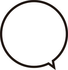 正円のふきだし。シンプルで使いやすい。ベクター。広いテキストスペース。