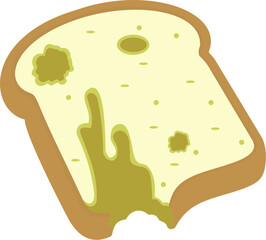 Organic Waste Molded Toast Slice Illustration