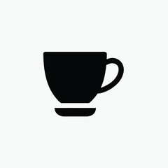  tea or coffee cup icon silhoutte vector template