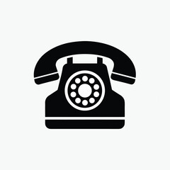 telephone icon silhoutte vector style template