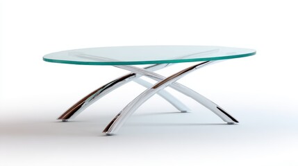 This image depicts a modern glass table with a minimalist design, emphasizing clarity and elegance, suitable for stylish interiors and contemporary decor.