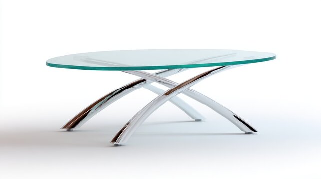 This image depicts a modern glass table with a minimalist design, emphasizing clarity and elegance, suitable for stylish interiors and contemporary decor.