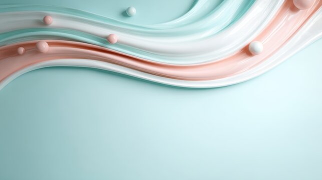 An artistic depiction of flowing colorful waves adorned with spherical elements, creating a sense of movement and harmony that captures attention through unique design.