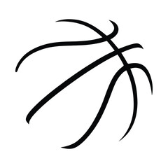 Simple black lines basketball hoops on a white background