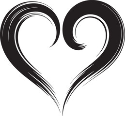 Artistic brush stroke heart symbol graphic grunge hand drawn shape vector illustration design