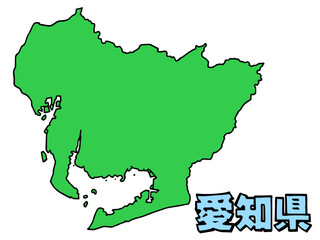Fototapeta premium 少しゆるい愛知県地図 書き文字 中部地方 西日本 / A loosely drawn map of Aichi prefecture