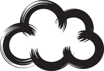 Dynamic brush stroke cloud outline grungy hand drawn sketch silhouette vector design element