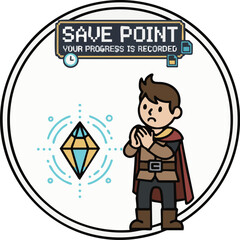RPG_Save_Point_Crystal_Hero_-_ミニマリストRPGのセーブポイントと冒険者