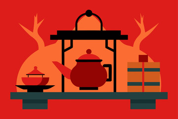 Asian Tea Ceremony Background Design