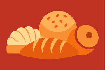 Bakery Pastries Warm Background Illustration
