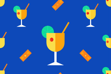 Cocktail Garnish Pattern Decorative Background