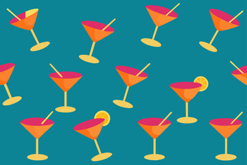 Cocktail Party Glasses Festive Background