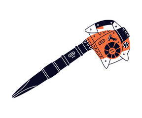 Petrol Hand Tool and Equipment for Repair Work Vector Illustration