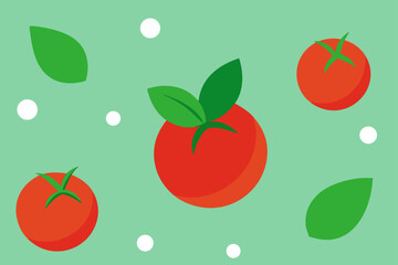 Fresh Tomato And Basil Background Design