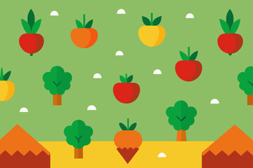 veggie garden seamless background