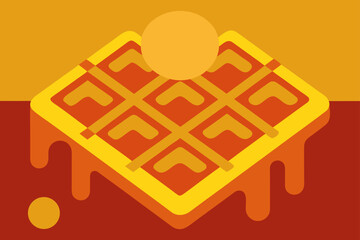 waffles and syrup background