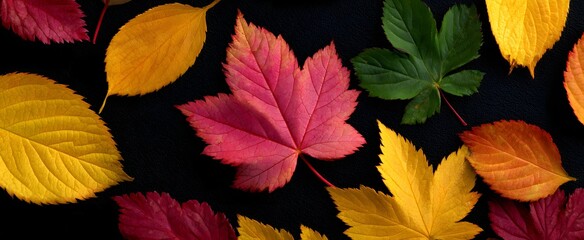 Fototapeta premium The vibrant autumn leaves dance like fiery confetti in nature’s seasonal celebration