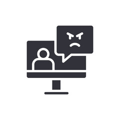 Online Anger Management Concept Solid Vector Icon