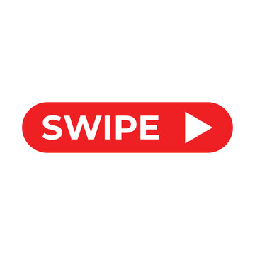 Red swipe button icon with white text and right arrow symbol on a white background, representing motion, navigation, interaction, mobile interface, and modern digital user experience design.