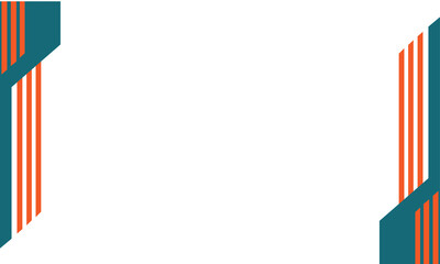 Clean modern background with teal and orange diagonal corner stripes on white. Minimal geometric layout ideal for presentations, posters, business cards, or professional graphic templates.