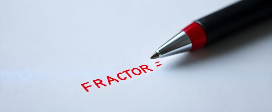 The denominator of a fraction emphasized on a white sheet of paper