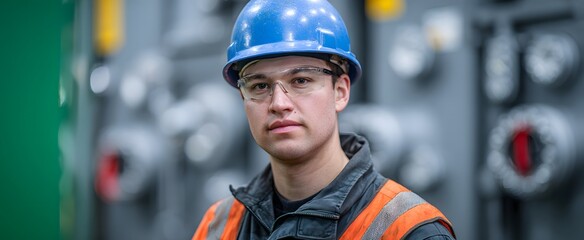 Crewmember in safety gear taming industrial equipment like a tech-savvy cowboy