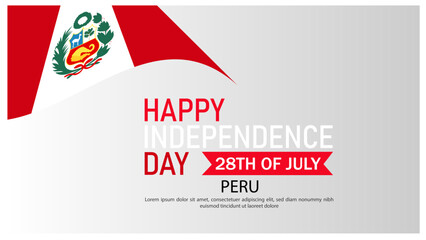 Peru Independence Day celebration with national flag
