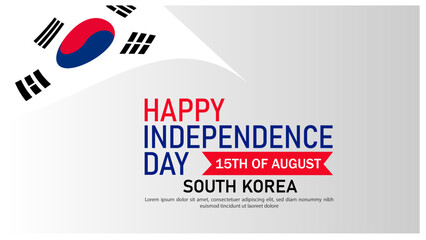 South Korea Independence Day celebration with national flag