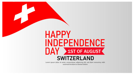 Switzerland Independence Day celebration with national flag
