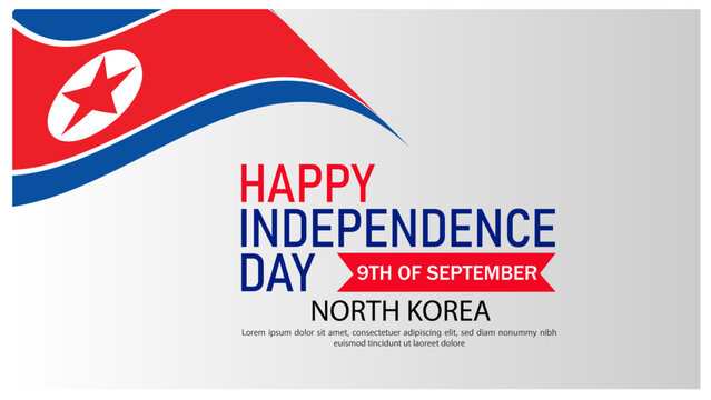 North Korea Independence Day celebration with national flag - Powered by Adobe