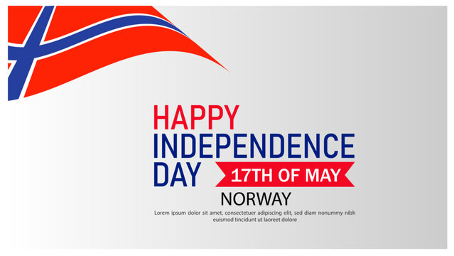 Norway Independence Day celebration with national flag