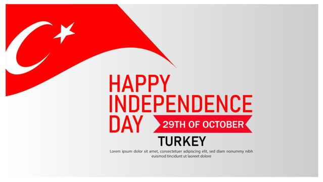 Turkey Independence Day celebration design with national flag