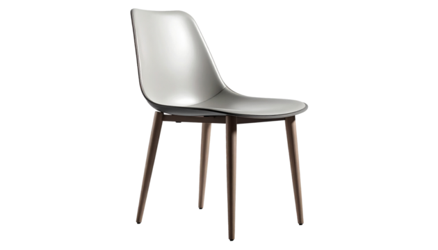Modern chair isolated — a sleek, minimalist furniture piece with smooth wooden legs and a curved seat, embodying Scandinavian simplicity, comfort, and elegance, perfect for contemporary interiors, des