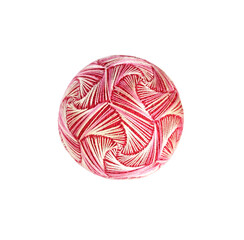 Red and pink Japanese temari ball embroidery