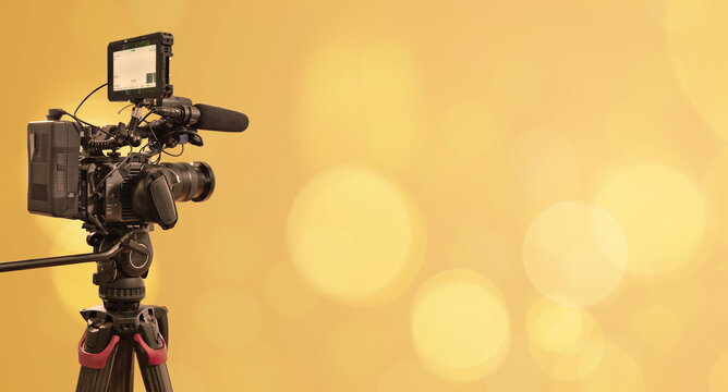 video camera on a stage