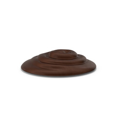 dark chocolate swirl dollop, Isolated on transparent background , 3D PNG