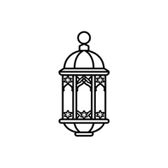 Classic arabic lantern outline, Ramadan decorative lamp