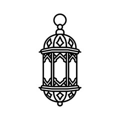 Traditional Ramadan lantern outline, Islamic fanous decoration