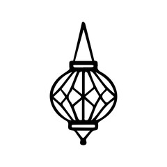 Minimalist geometric arabic lantern line art