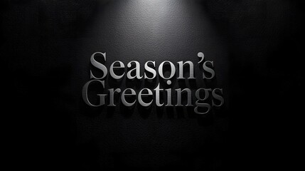 Obraz premium Metallic “Season’s Greetings” Text on Elegant Black Background
