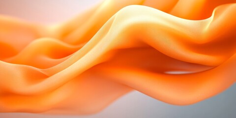 Obraz premium Elegant Abstract Orange Fabric Drape with Smooth Waves and Gentle Pearl Transitions in Texture.