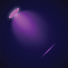 Bright purple spotlight beam illuminates abstract deep blue area