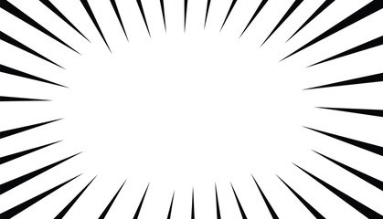 Obraz premium Radial Comic Burst Background Set. Black and White Sunburst Explosion symbol. vector illustration.