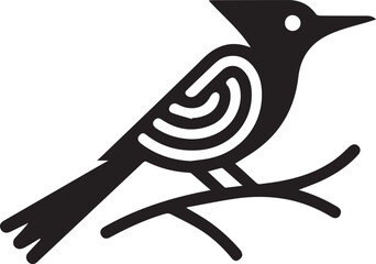 Bower bird silhouette art illustration 