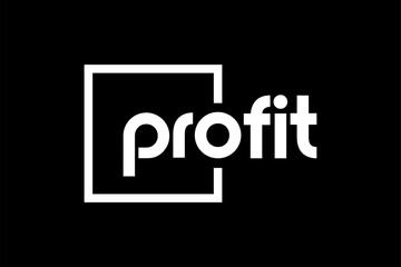 word profit. rounded modern geometric circular minimalist clean alphabet font. lowercase bold typography vector illustration design