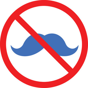 no mustache sign for no shave November vector icon