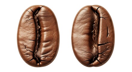 Close-up of Brown Coffee Beans on White Background