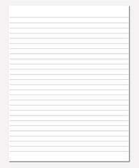 School lined paper of notebook page