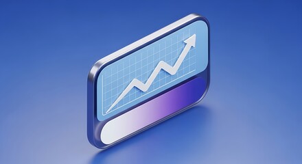A 3d render of a graph with an upward trend line